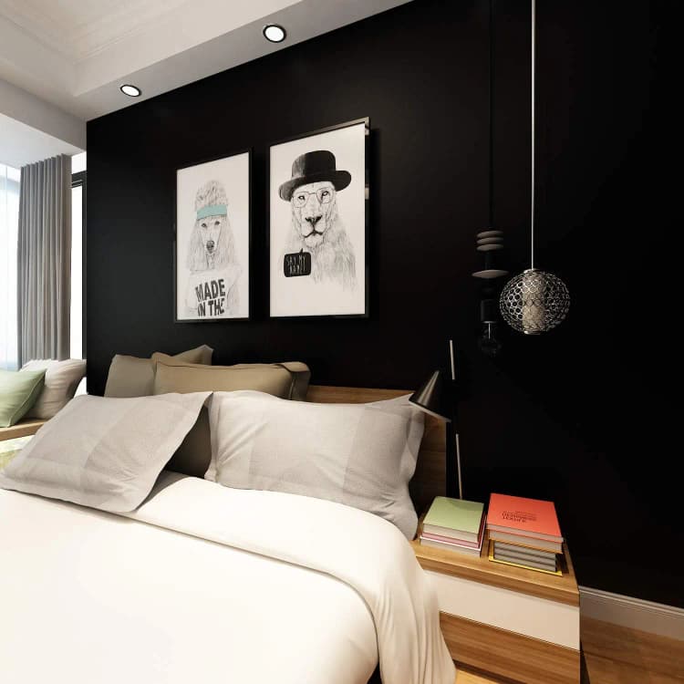 COWINLIFE Matte Black Contact Paper Peel and Stick Kitchen Vinyl Wrap Self Adhesive Solid Wall Wallpaper for Living Room detail 5