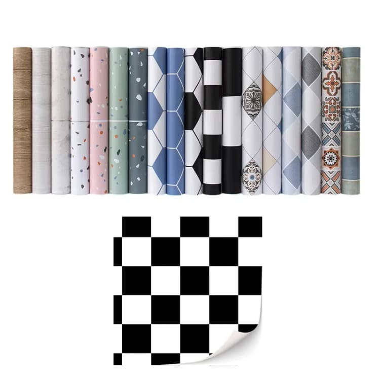 COWINLIFE DECO Vinyl Flooring Self Adhesive Waterproof Black White Modern Roll Decorative Sticker Covering Floor Bedroom Factory detail 6