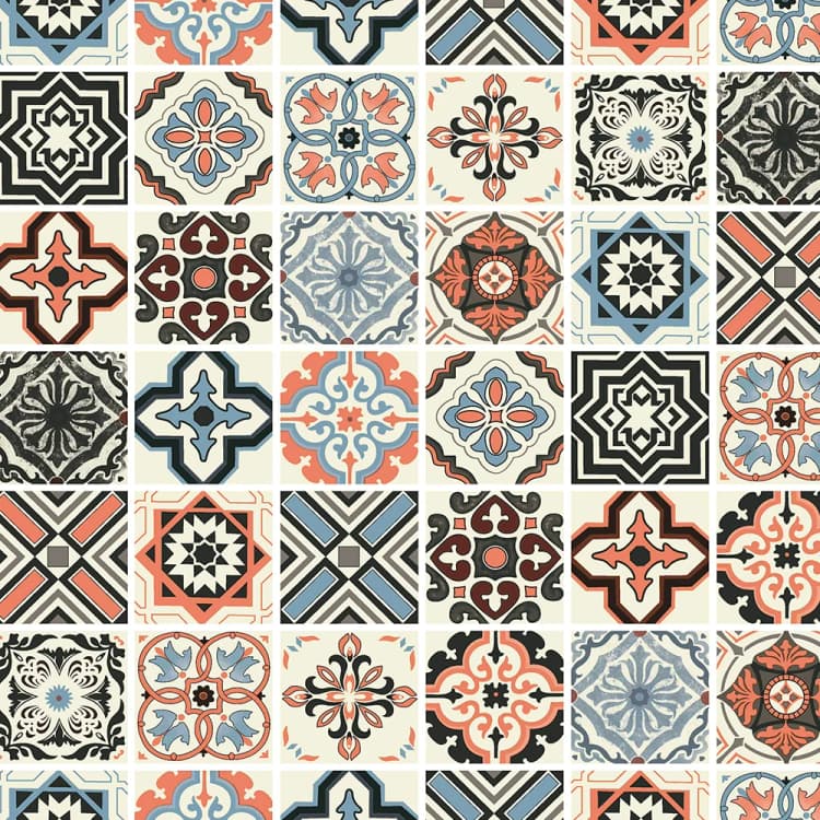 3D Custom Geometric Pattern Waterproof Floor Stickers Bright Colour PVC Self Adhesive Wallpaper for Kitchen Floor Decoration detail 7