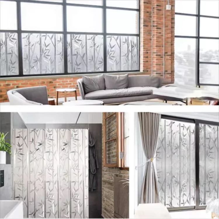 COWINLIFE DECO Frosted PVC Privacy Window Film for Glass Walls-Removable Self-Adhesive Waterproof Decorative Film detail 3