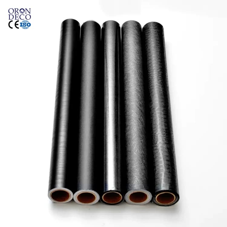COWINLIFE DECO Matte Black Self Adhesive Peel and Stick PVC Wallpaper 3D Wall Panels Waterproof Fireproof Wall & Ceiling Decor Rolls detail 1