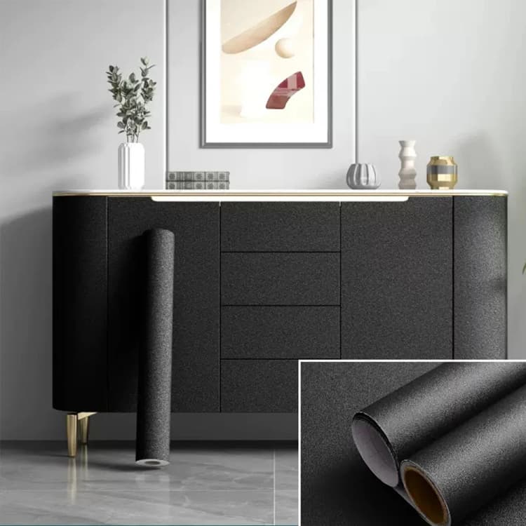 COWINLIFE DECO Matte Black Self Adhesive Peel and Stick PVC Wallpaper 3D Wall Panels Waterproof Fireproof Wall & Ceiling Decor Rolls detail 6