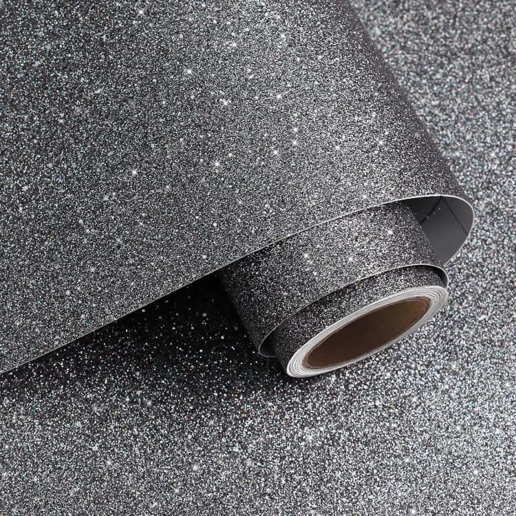 COWINLIFE Light Luxury Modern Living Room Self-adhesive Shiny Gray PVC Waterproof Removable Wallpaper Roll Home Decor detail 1