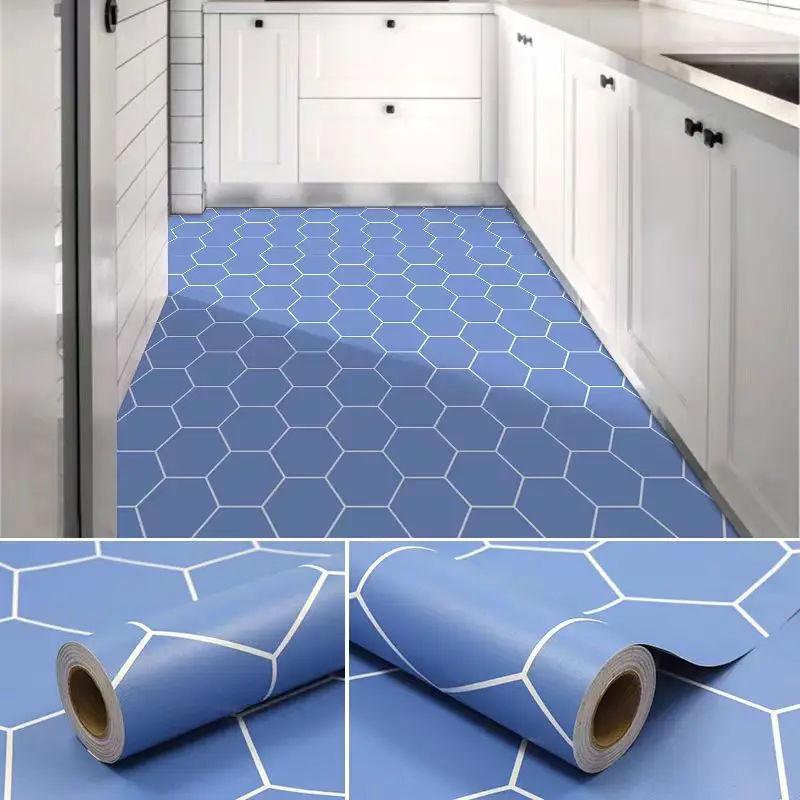COWINLIFE DECO PVC Waterproof 3D Black White Self Adhesive Vinyl Flooring Stickers for Indoor Bathroom detail 6