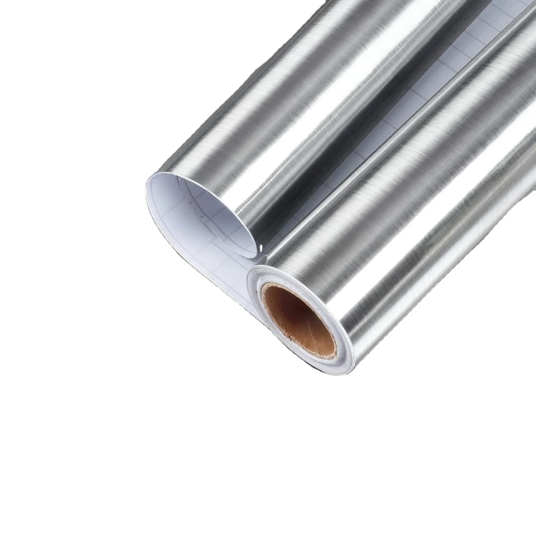 COWINLIFE Waterproof Decorative Modern PVC Peel Stick Self Adhesive Silver Metallic Stainless Steel Stickers for Kitchen Refrigerator