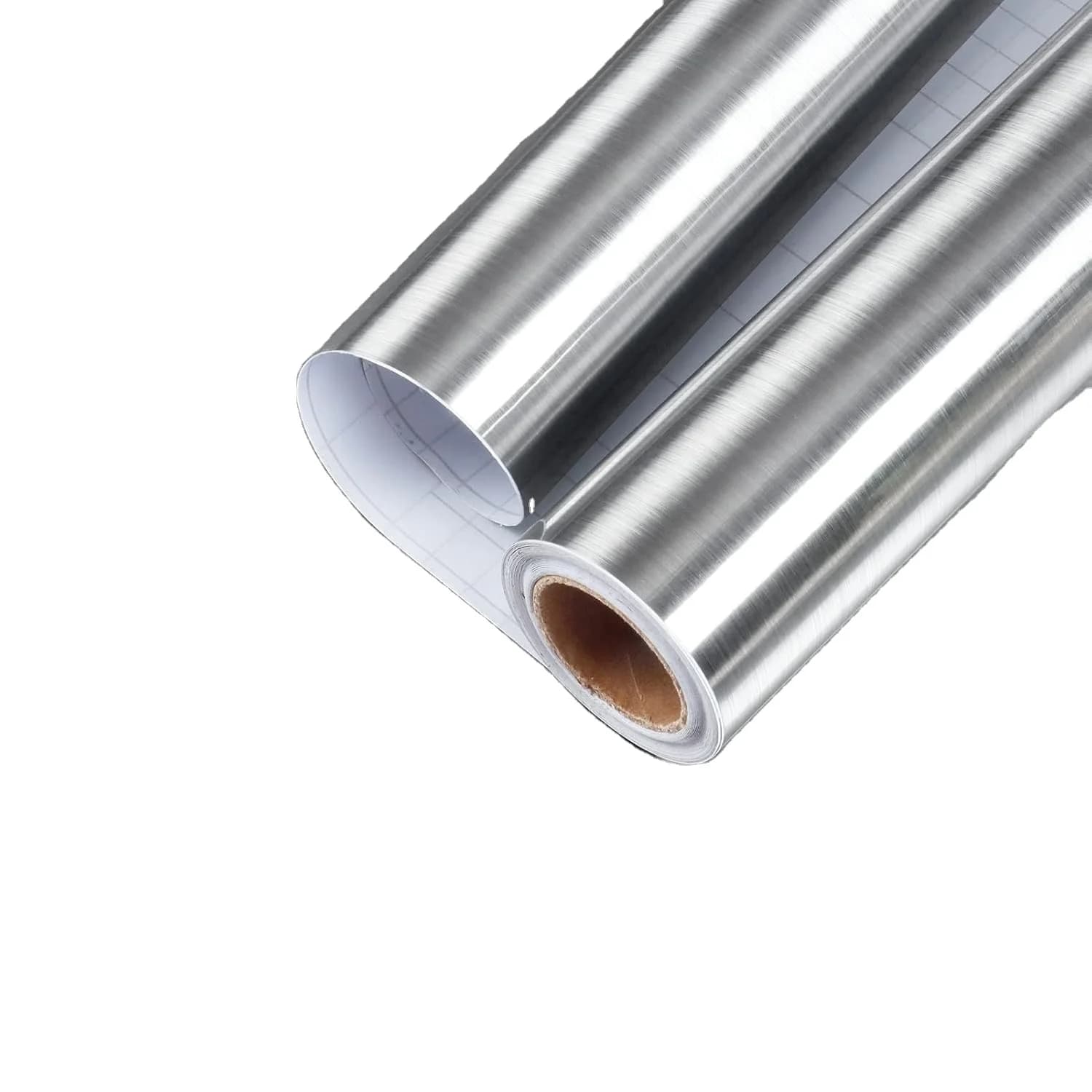 COWINLIFE Waterproof Decorative Modern PVC Peel Stick Self Adhesive Silver Metallic Stainless Steel Stickers for Kitchen Refrigerator