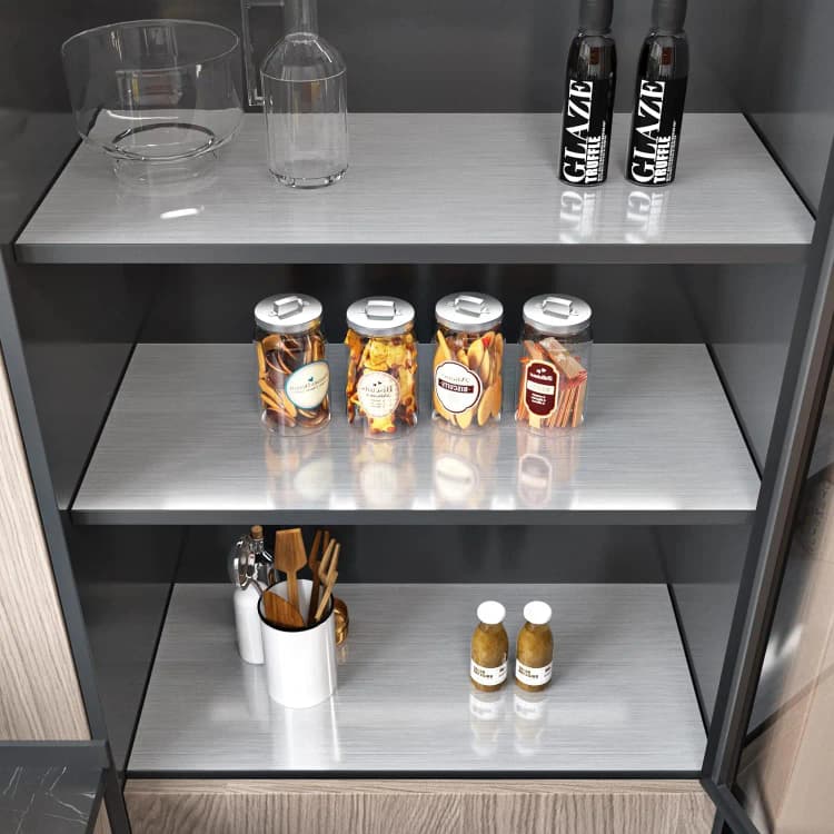 COWINLIFE Waterproof Decorative Modern PVC Peel Stick Self Adhesive Silver Metallic Stainless Steel Stickers for Kitchen Refrigerator detail 6