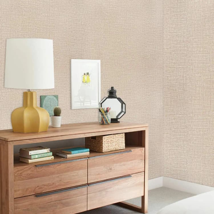High Quality Modern Geometric Textured Fabric Linen PVC Self Adhesive Removable Waterproof Wallpaper for Bedroom Wall detail 3