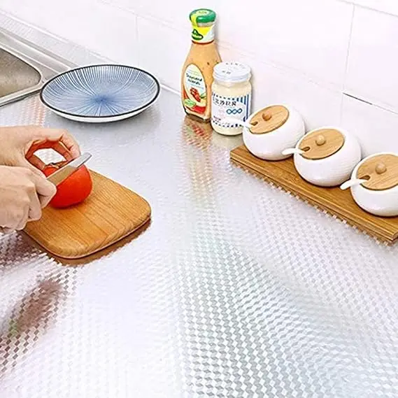 COWINLIFE DECO Modern 3D Geometric Kitchen Wallpaper PVC Vinyl Self-Adhesive Aluminum Foil Stickers Oil Proof Entertainment detail 2