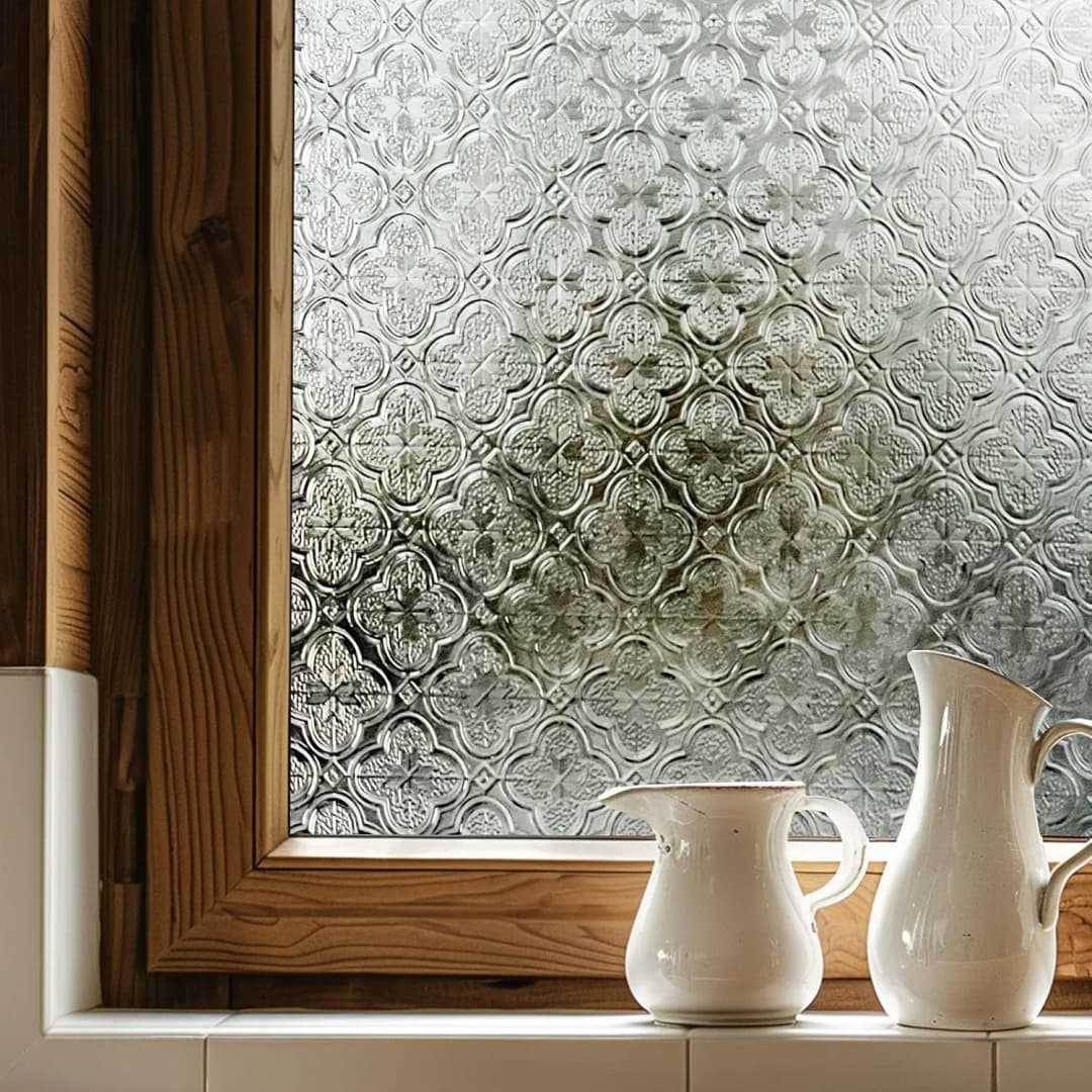 COWINLIFE Privacy PVC Window Film 3D Stained Glass Static Cling Waterproof Decorative Vinyl Wrap Removable Peel Stick Glass Cover