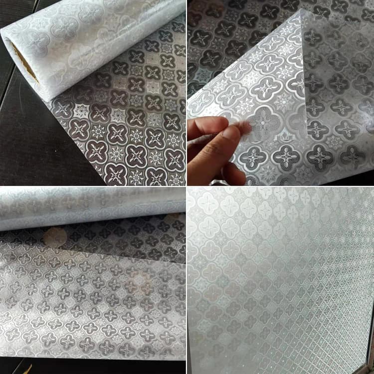 COWINLIFE Privacy PVC Window Film 3D Stained Glass Static Cling Waterproof Decorative Vinyl Wrap Removable Peel Stick Glass Cover detail 3