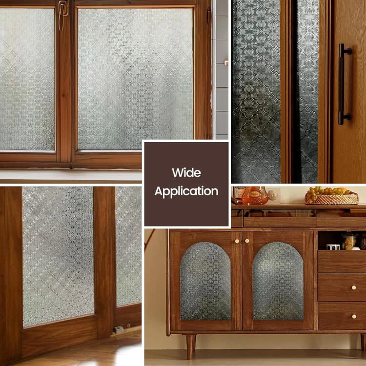 COWINLIFE Privacy PVC Window Film 3D Stained Glass Static Cling Waterproof Decorative Vinyl Wrap Removable Peel Stick Glass Cover detail 4