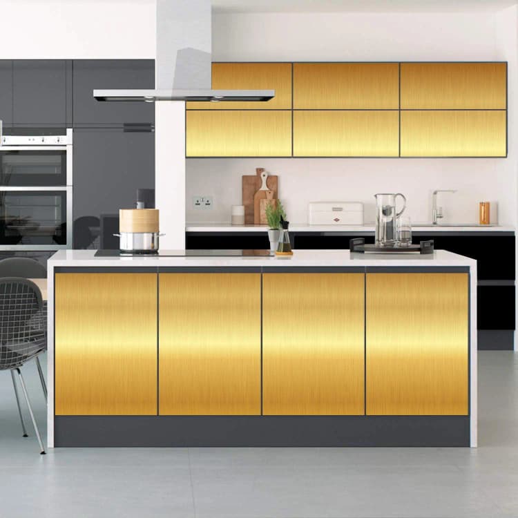 COWINLIFE DECO High Quality Modern Decorative Metallic Wallpaper Heat Resistant Brushed PVC Sticker Kitchen Backsplash detail 3