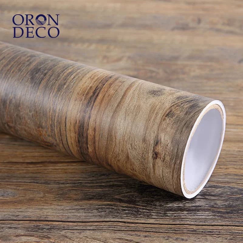 COWINLIFE DECO Retro Wood Texture Waterproof Self Adhesive PVC Vinyl Wallpaper Roll for Hotel Furniture Renovation