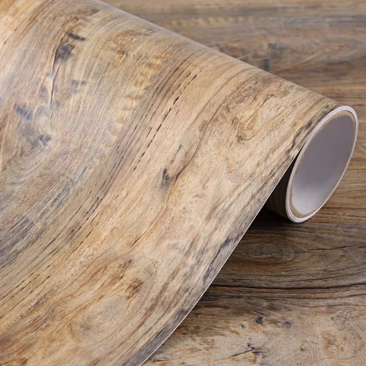 COWINLIFE DECO Retro Wood Texture Waterproof Self Adhesive PVC Vinyl Wallpaper Roll for Hotel Furniture Renovation detail 2