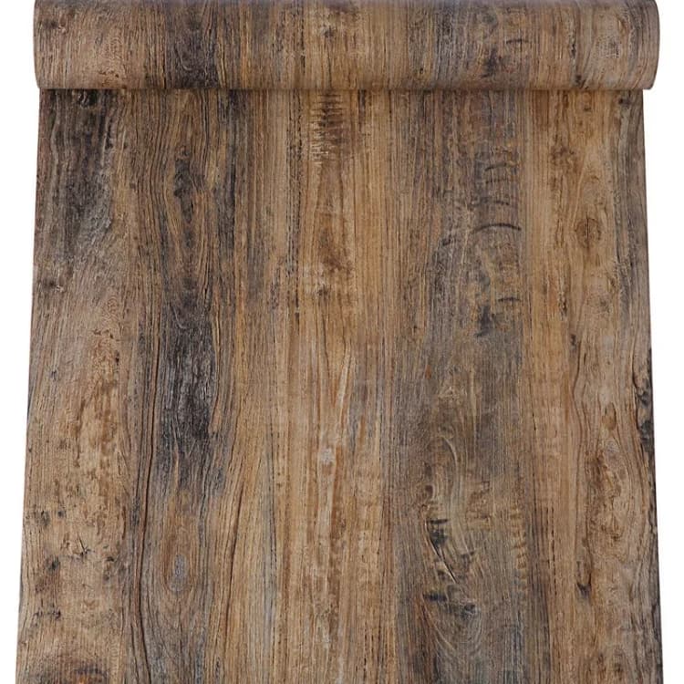 COWINLIFE DECO Retro Wood Texture Waterproof Self Adhesive PVC Vinyl Wallpaper Roll for Hotel Furniture Renovation detail 3