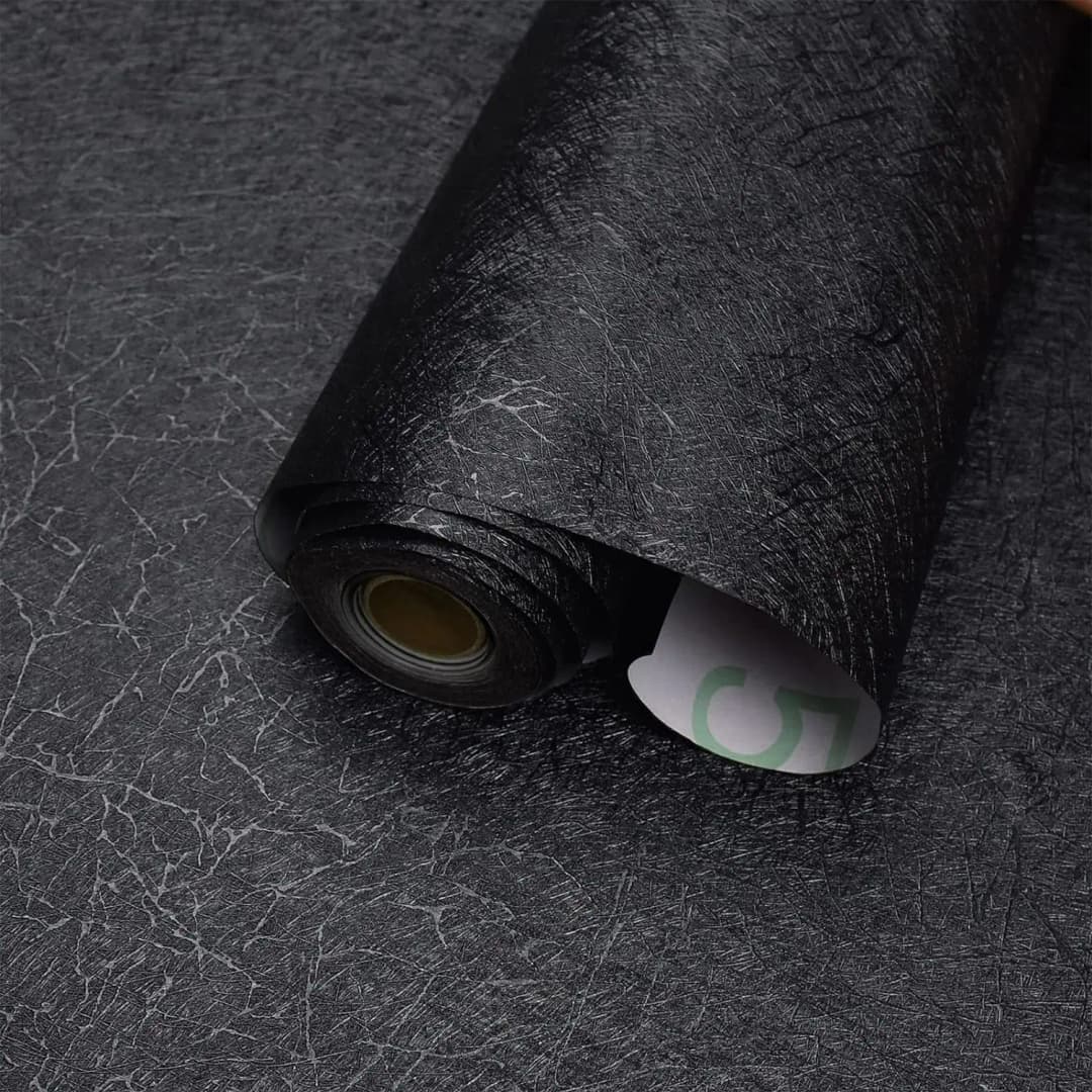 Black 3D Silk Embossed Modern Bedroom Waterproof Peel and Stick Self Adhesive Vinyl Wallpaper for Wall Decor