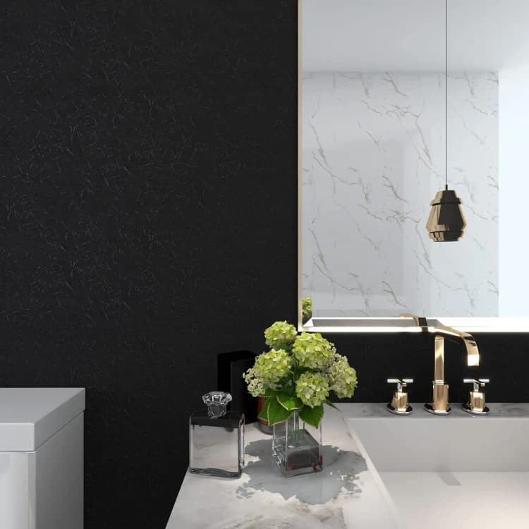 Black 3D Silk Embossed Modern Bedroom Waterproof Peel and Stick Self Adhesive Vinyl Wallpaper for Wall Decor detail 3