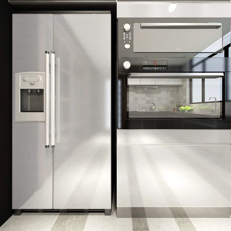 Silver Metallic PVC Wallpaper Peel and Stick Waterproof Brushed Self Adhesive for Refrigerator Kitchen Modern Design detail 5