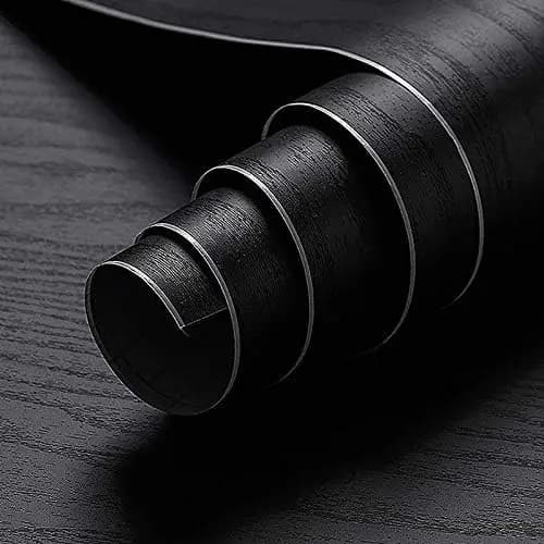 COWINLIFE Modern Waterproof Thickened Black Wood Design Self Adhesive Peel and Stick Wallpaper Sticker for Household Use