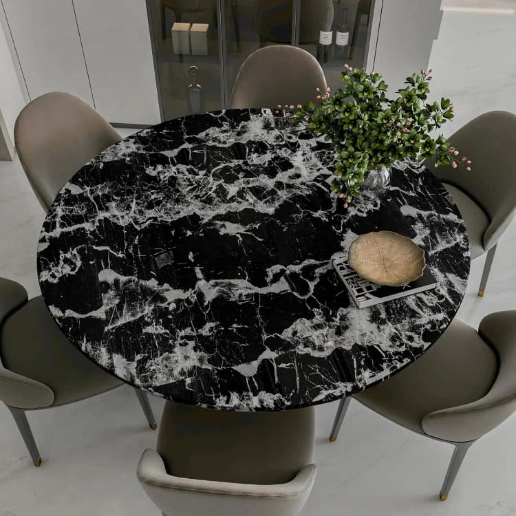 COWINLIFE DECO Black Marble Self Adhesive Waterproof Kitchen Wall Stickers PVC 3D Wall Paper Rolls detail 4