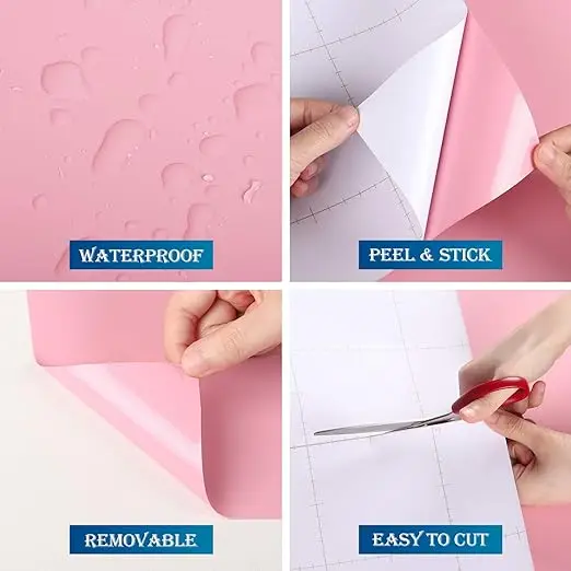 Wholesale Customized Interior Wall Panels Solid Color Waterproof Mould-Proof Self Adhesive PVC Wallpaper for Bedroom detail 6