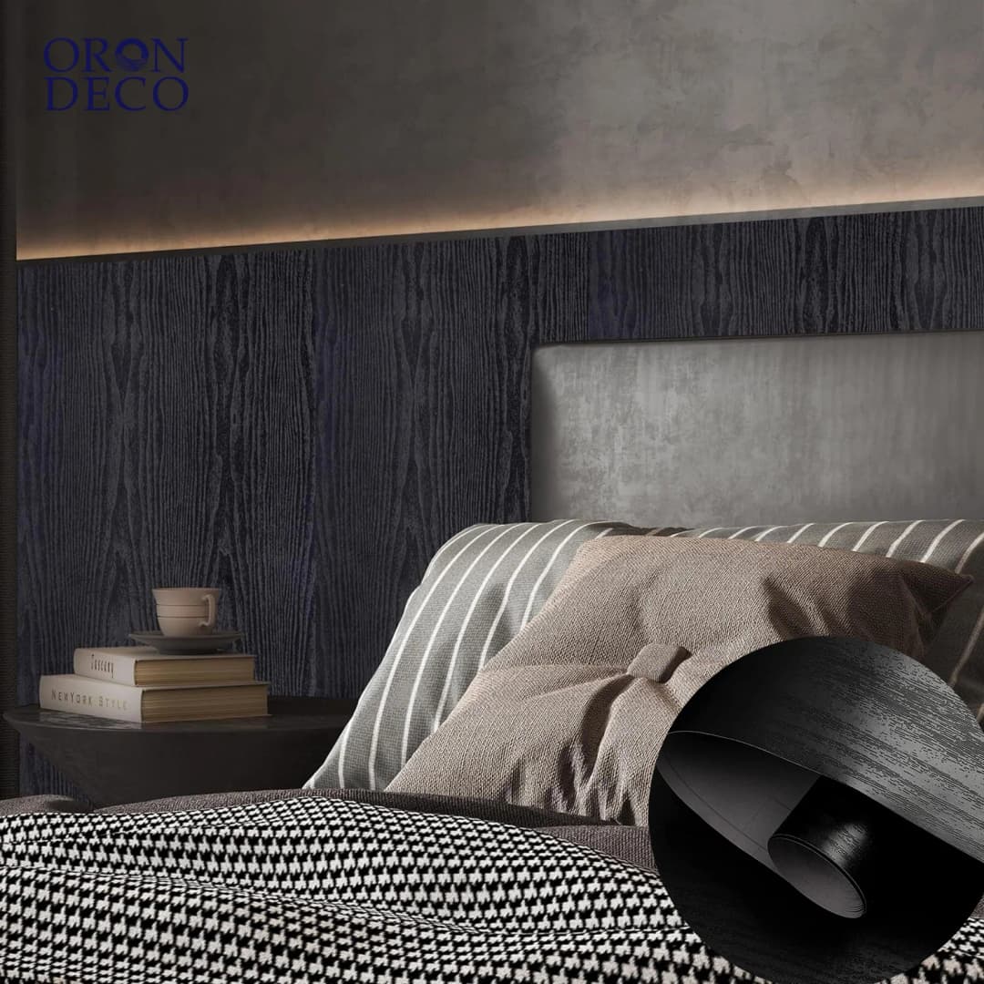 COWINLIFE DECO Black PVC Waterproof Peel & Stick Wall Sticker for Kitchen and Bedroom-Self Adhesive Removable Wallpaper