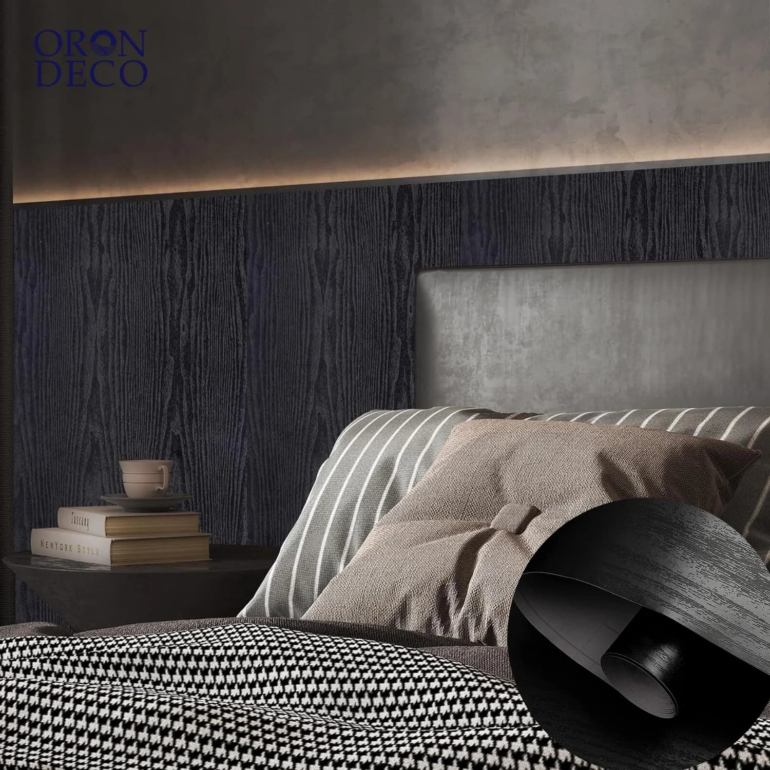 COWINLIFE DECO Black PVC Waterproof Peel & Stick Wall Sticker for Kitchen and Bedroom-Self Adhesive Removable Wallpaper