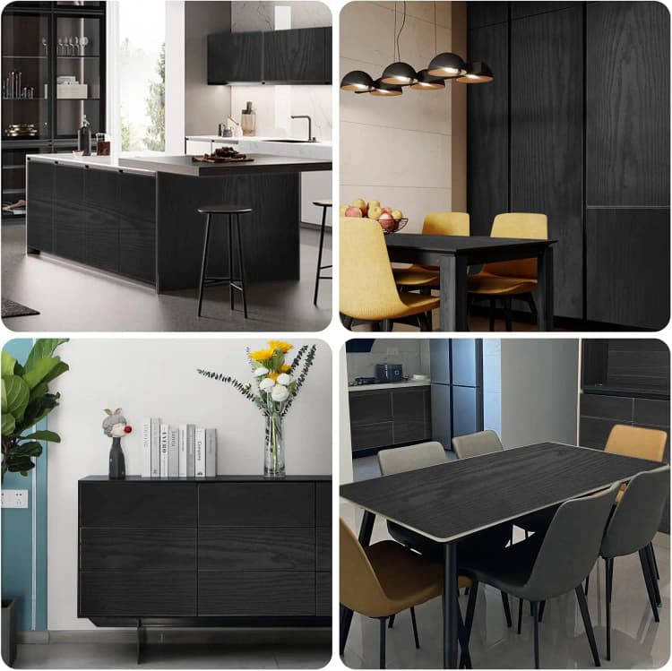COWINLIFE DECO Black PVC Waterproof Peel & Stick Wall Sticker for Kitchen and Bedroom-Self Adhesive Removable Wallpaper detail 5