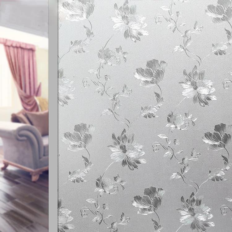 COWINLIFE DECO Frosted PET/PVC Glass Film Window Privacy Film 3D Decorative UV Blocking Self Adhesive Stickers for Bathroom detail 8