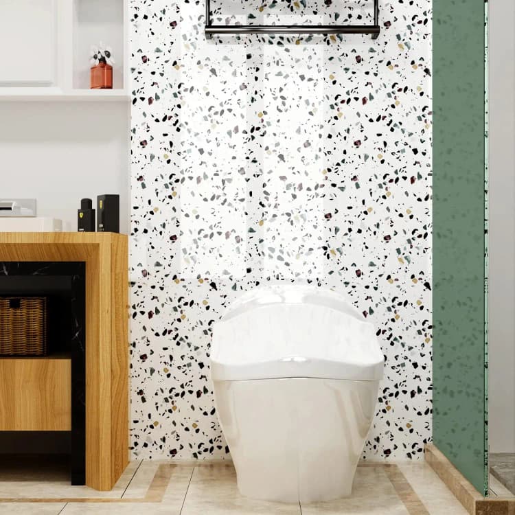 COWINLIFE DECO Modern White Marble Sticker Granite Waterproof Vinyl Terrazzo Wallpaper Peel and Stick Hotel Kitchen Wall Paper detail 5