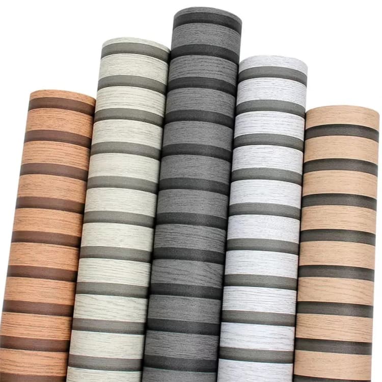COWINLIFE DECO Luxury Thick Striped Wall Stickers PVC Self-adhesive Waterproof 3D Peel and Stick Woodtexture Mural Wallpaper Bathroom detail 7