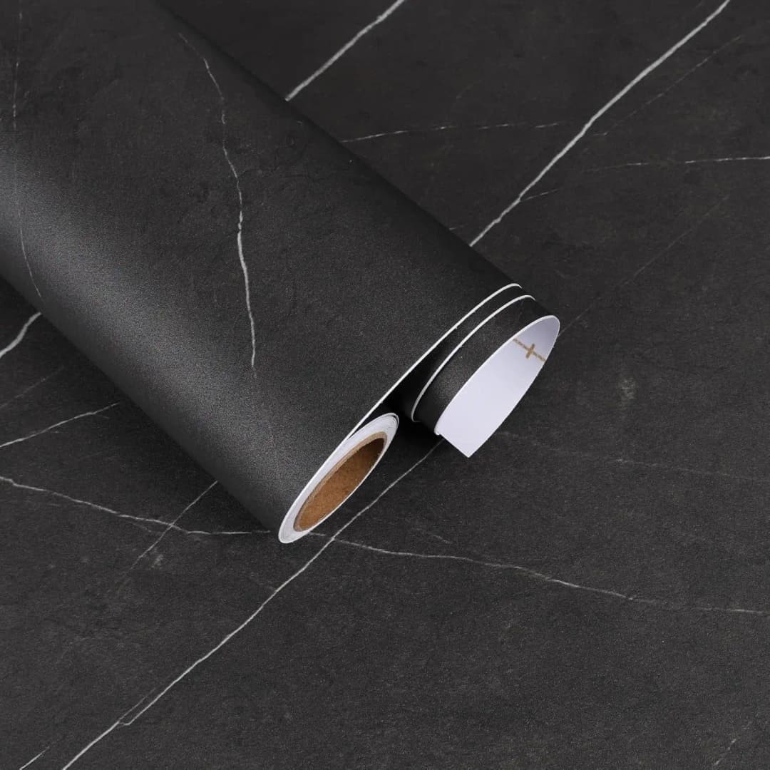 Factory Supply Black Marble Peel and Stick 3d Wallpaper Roll PVC Matte Waterproof Wall Stickers Covering for Home Decor Interior