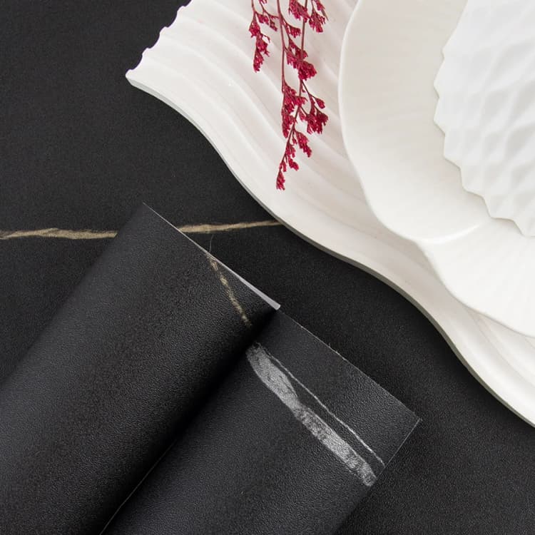 Factory Supply Black Marble Peel and Stick 3d Wallpaper Roll PVC Matte Waterproof Wall Stickers Covering for Home Decor Interior detail 5