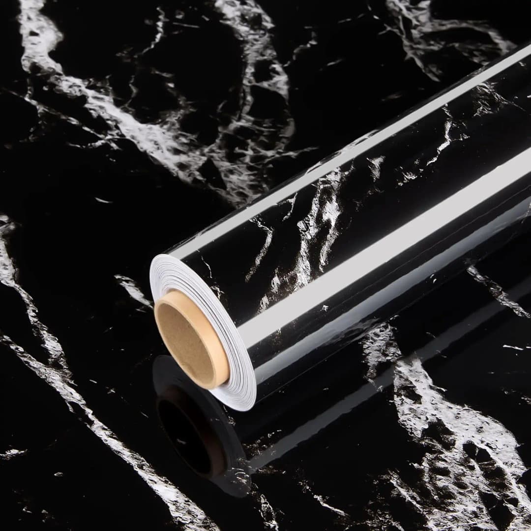 COWINLIFE Luxury 3D Black Marble Sticker PVC Self Adhesive Marble Wallpaper Roll Wall Stickers Wall Covering for Interior Decoration