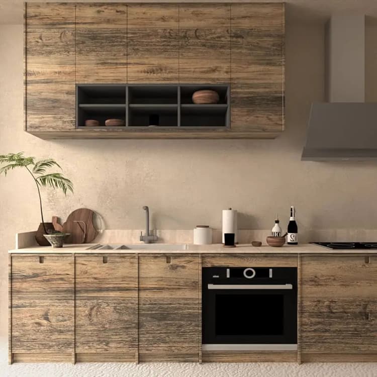 COWINLIFE 3D Wood Grain Wall Sticker PVC Self Adhesive Wallpaper Roll Luxury Peel & Stick Decorative Wall Covering for Kitchen Room detail 3