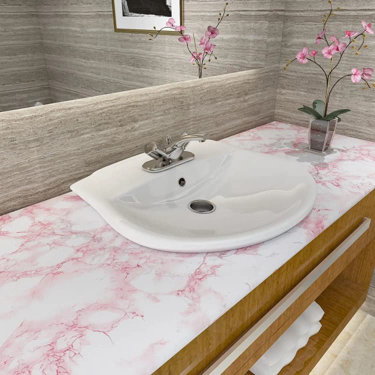 COWINLIFE DECO Waterproof Glossy Kitchen Wall Sticker Peel and Stick PVC Self Adhesive Vinyl Marble Sticker Wallpaper for Furniture detail 6
