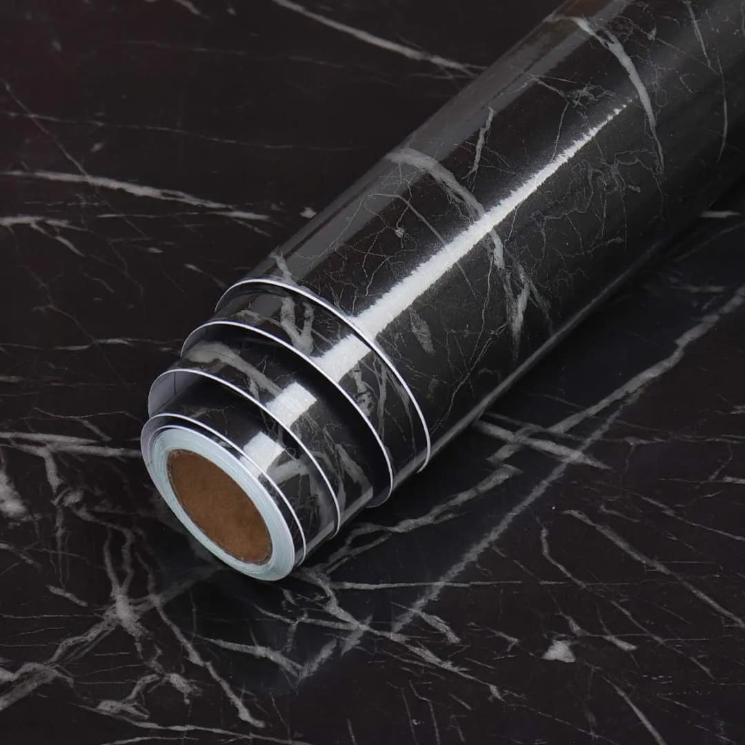 COWINLIFE High Glossy Marble Contact Paper Kitchen Countertop Peel and Stick Wallpaper Decorative Self Adhesive Vinyl Film