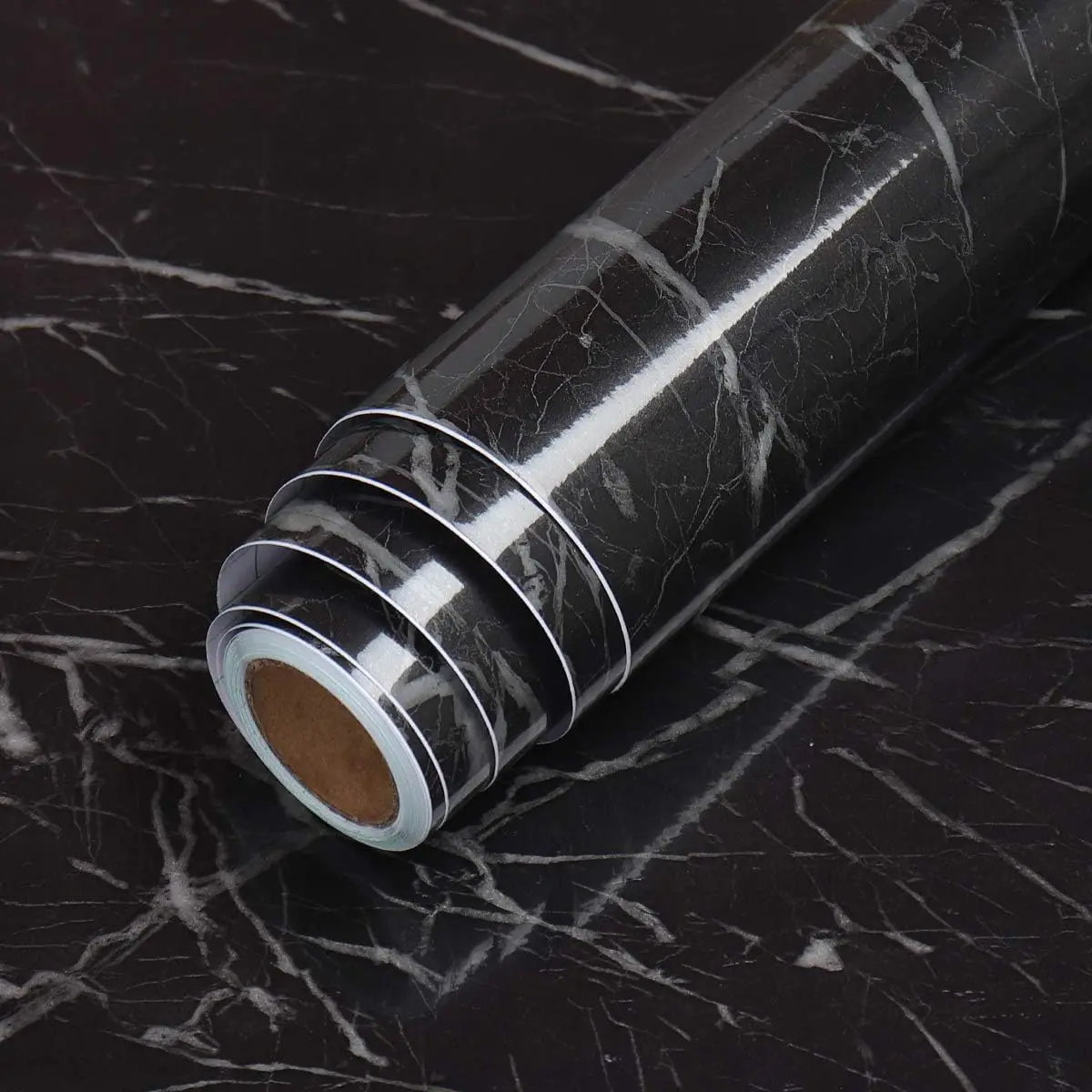 COWINLIFE High Glossy Marble Contact Paper Kitchen Countertop Peel and Stick Wallpaper Decorative Self Adhesive Vinyl Film