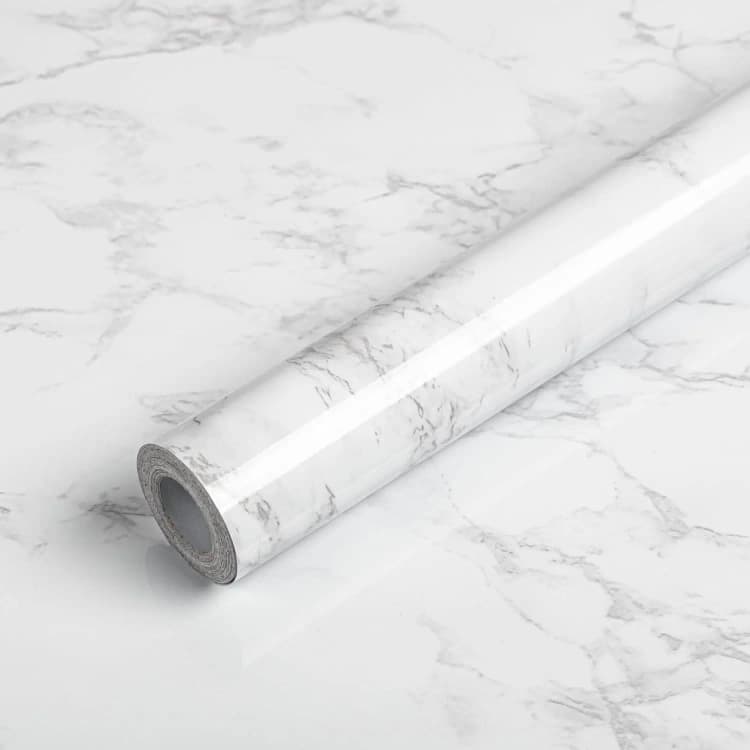COWINLIFE DECO White Wallpapers 3d Wall Vinyl Waterproof Self-Adhesive Wall Paper Marble Stickers for Kitchen Countertops detail 1
