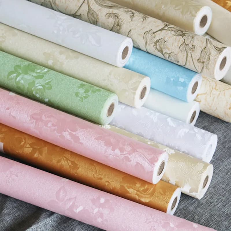 COWINLIFE 3D Embossed Flower Self Adhesive Wall Sticker Thick PVC Peel Stick Wallpaper Roll for Furniture Hotel Background Home Decor