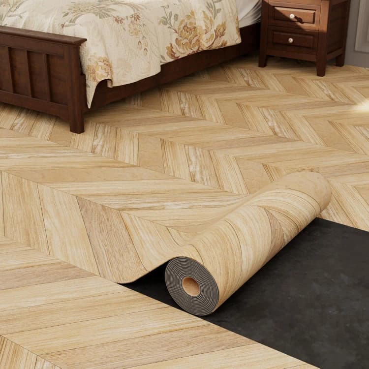 COWINLIFE Waterproof PVC Floor Sticker Self Adhesive Vinyl Flooring Roll Luxury Decorative Plastic Floor Covering for Home Interior detail 4