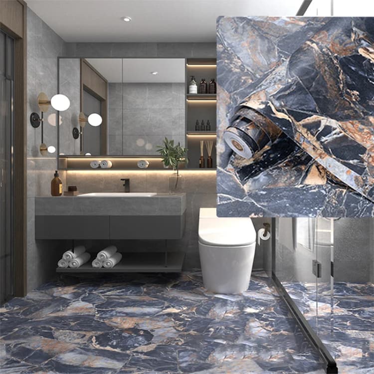 COWINLIFE Waterproof PVC Floor Sticker Self Adhesive Vinyl Flooring Roll Luxury Decorative Plastic Floor Covering for Home Interior detail 5