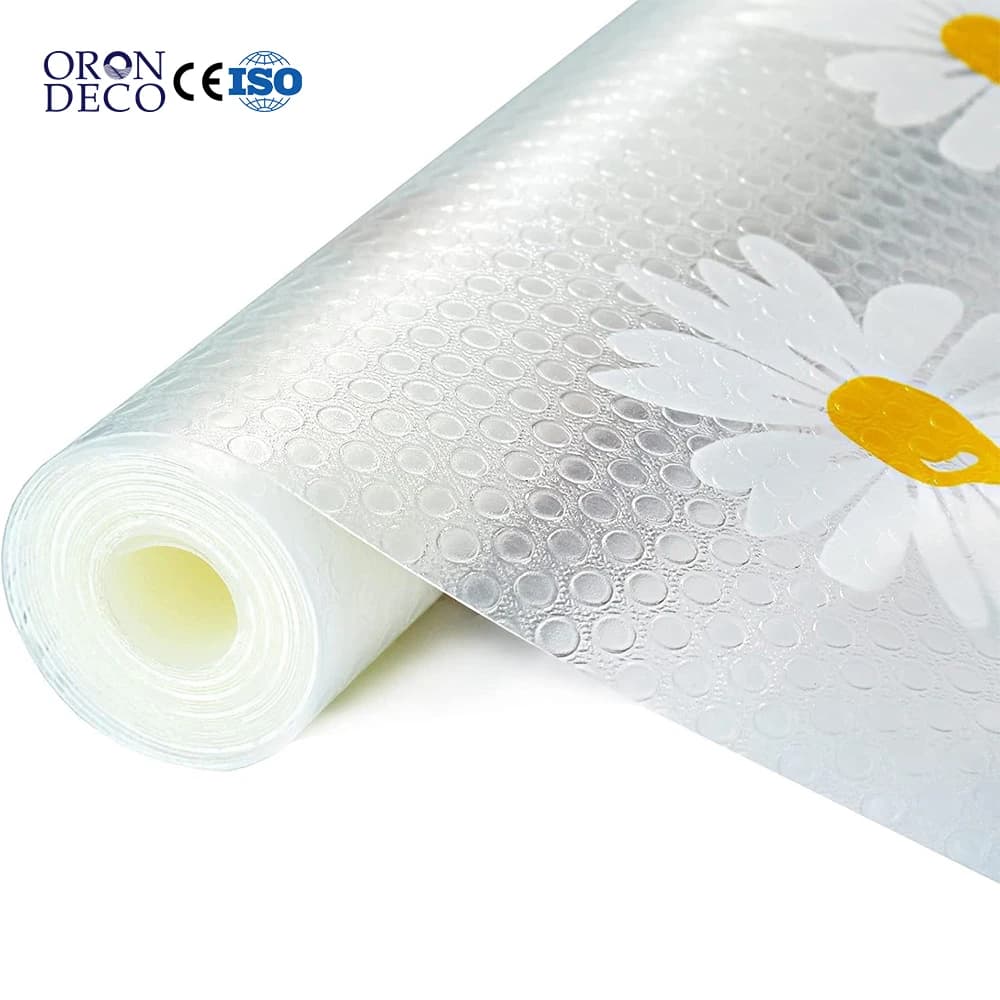 COWINLIFE ODM Factory Fridge Drawer Shelf Liner Daisy Flower Pattern Waterproof Non-Slip Easy Clean EVA Mat for Cabinet Countertop