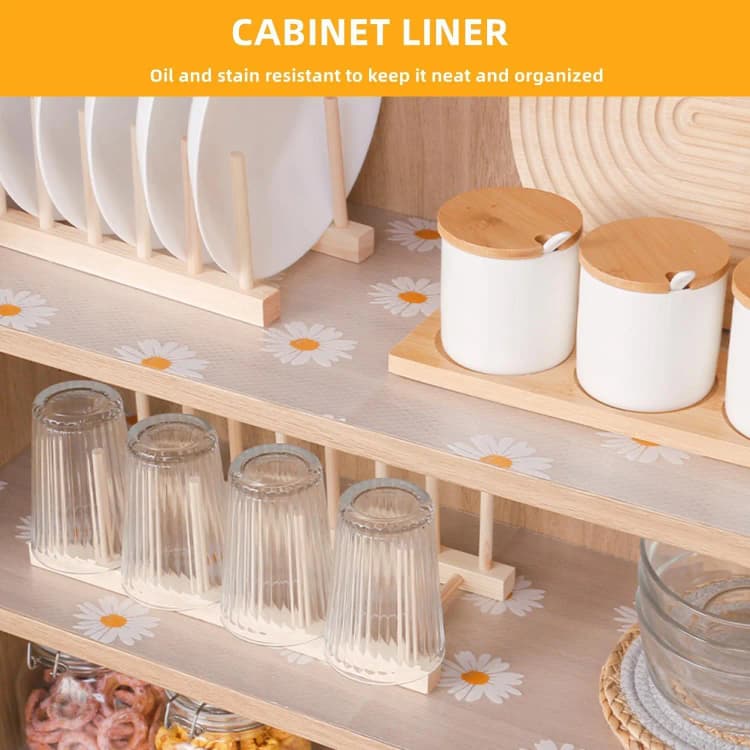 COWINLIFE ODM Factory Fridge Drawer Shelf Liner Daisy Flower Pattern Waterproof Non-Slip Easy Clean EVA Mat for Cabinet Countertop detail 6
