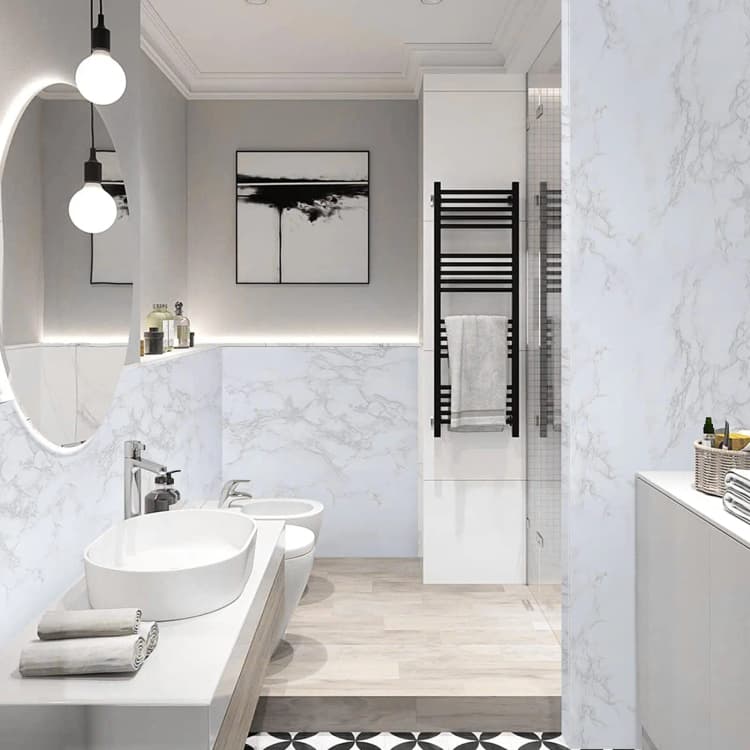 Glossy PVC Peel and Stick Wall Paper Decorative Self-Adhesive Film Marble Sticker Contact Paper Wallpaper for Kitchen Cabinet detail 2