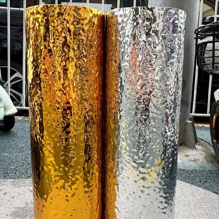 COWINLIFE Self Adhesive Gold Silver Aluminum Foil Sticker 3D Furniture Decorative Film Oil Proof Kitchen Wrap Wall Cabinet Wallpaper detail 2