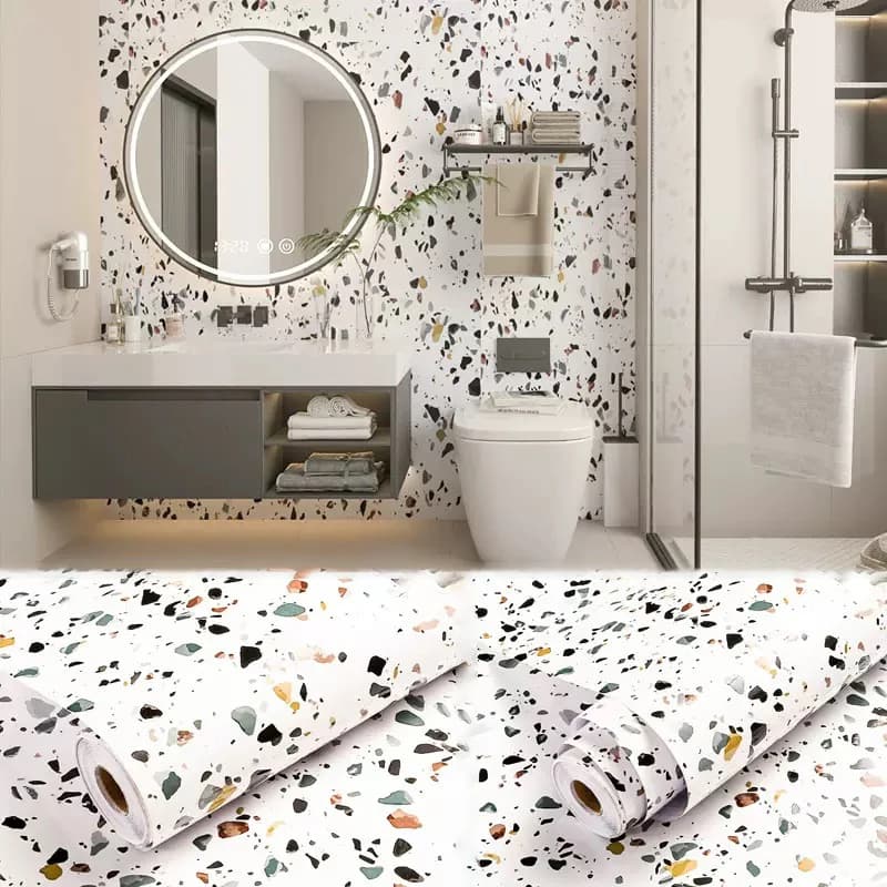 COWINLIFE Marble Sticker PVC Peel and Stick Marble Wallpaper 3d Waterproof Vinyl Wrap Wall Stickers for House Decoration Interior