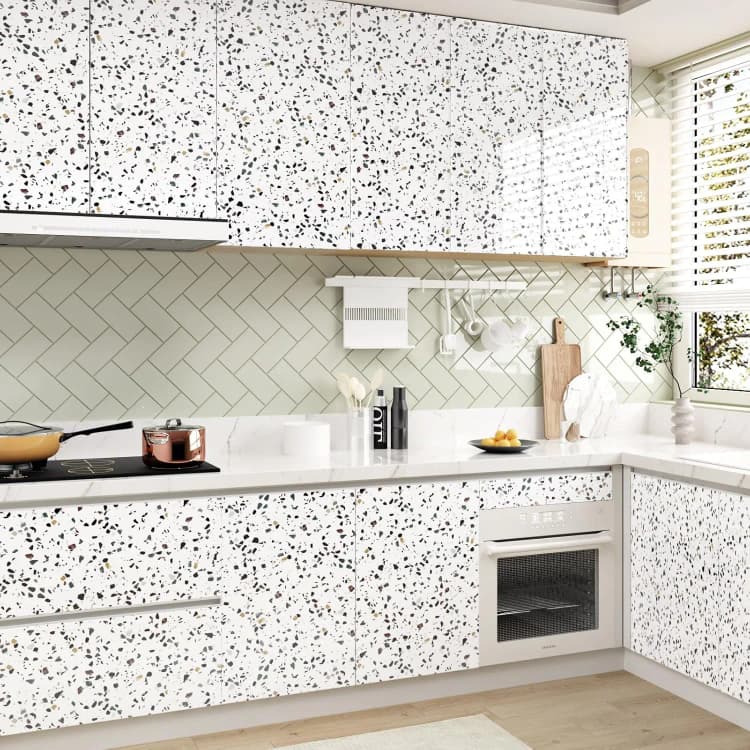 COWINLIFE Marble Sticker PVC Peel and Stick Marble Wallpaper 3d Waterproof Vinyl Wrap Wall Stickers for House Decoration Interior detail 4