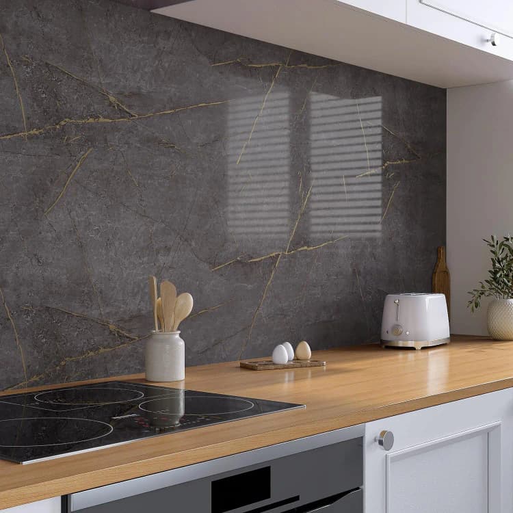 COWINLIFE Glossy Vinyl Marble Wallpaper Peel and Stick Wallpaper Adhesive Marble Sticker Wall Removable Vinyl for Kitchen Cabinets detail 2